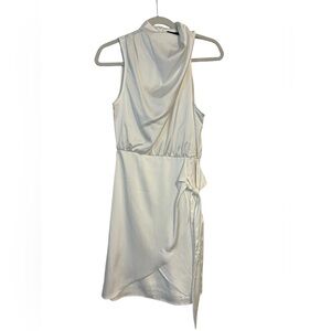 White High Neck Cocktail Dresss